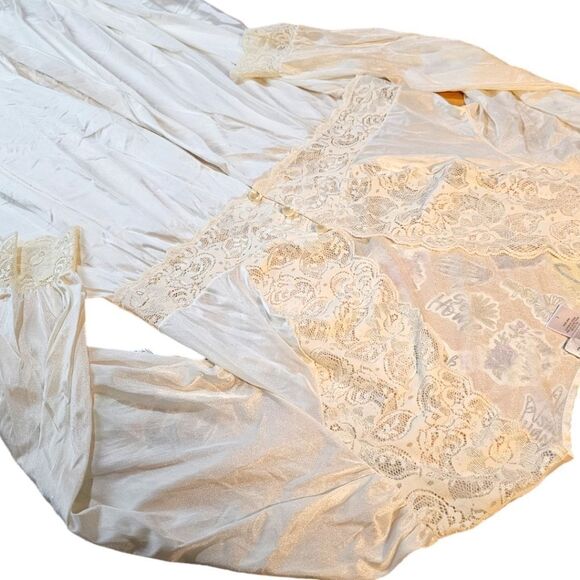 Vintage Shadow Line White Lace Robe Large - Picture 6 of 14